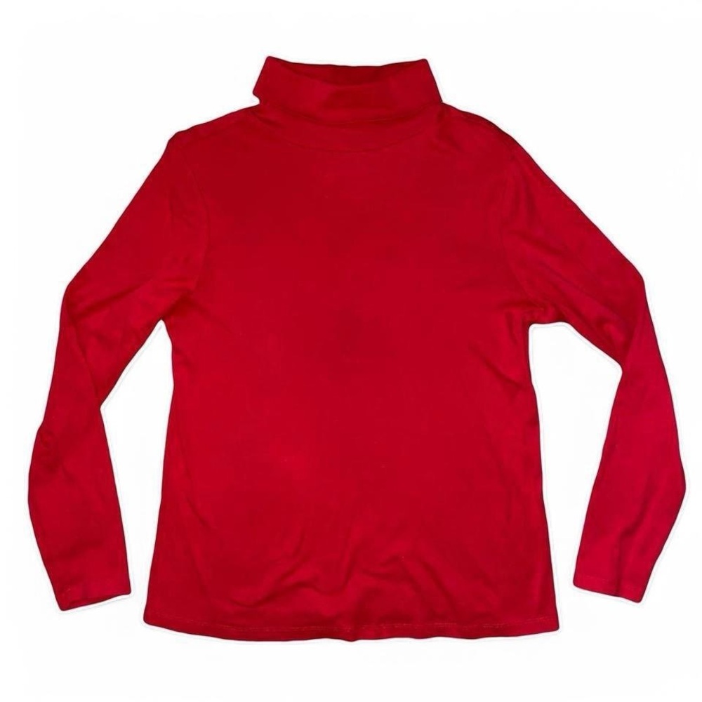 Red Turtleneck Long Sleeve Top